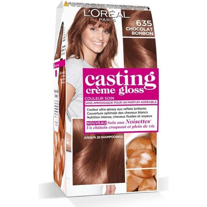 Colorations L'Oréal Paris Casting Crème Gloss Coloration Ton Sur Ton Sans Ammoniaque 6.35 Chocolat Bonbon 636459