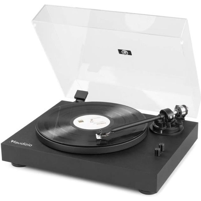 Audizio RP340 - Platine vinyle - Noir, plateau aluminium, pour 33 et 45 tours, sortie RCA, Pieds système anti-skating