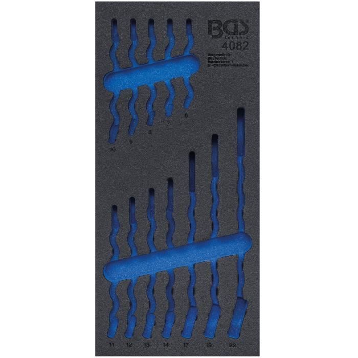 INSERT DE SERVANTE 1/3 BGS TECHNIC JEU DE 12 CLES MIXTES 6 à 22 VIDE