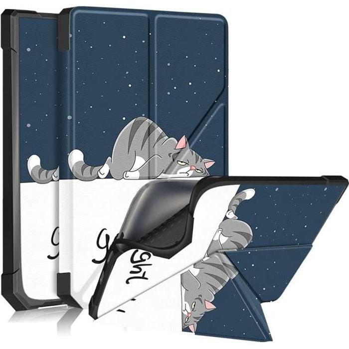 Etui Housse Coque pour Vivlio InkPad 3 InkPad 3 Pro InkPad Color - Chat - avec Support et Fonction Sommeil/Réveil Automati
