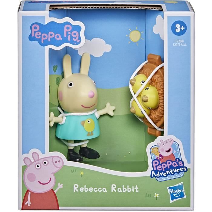 Peppa Pig Peppa’s Adventures Peppa’s Fun Friends - F2208 - Figurine articulée 6cm + accessoire - Rebecca Rabbit