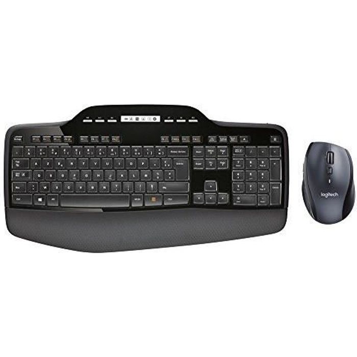 Logitech Wireless Desktop MK710 Ensemble Clavier AZERTY + Souris sans-fil - Récepteur USB Unifying Noir 2227081