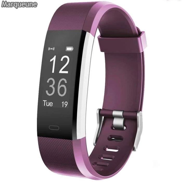Montre Connectée Smartwatch Marqueune Etanche IP68 Moniteur de Sommeil pour iPhone Samsung Huawei Smartphone Femme Homme Violet