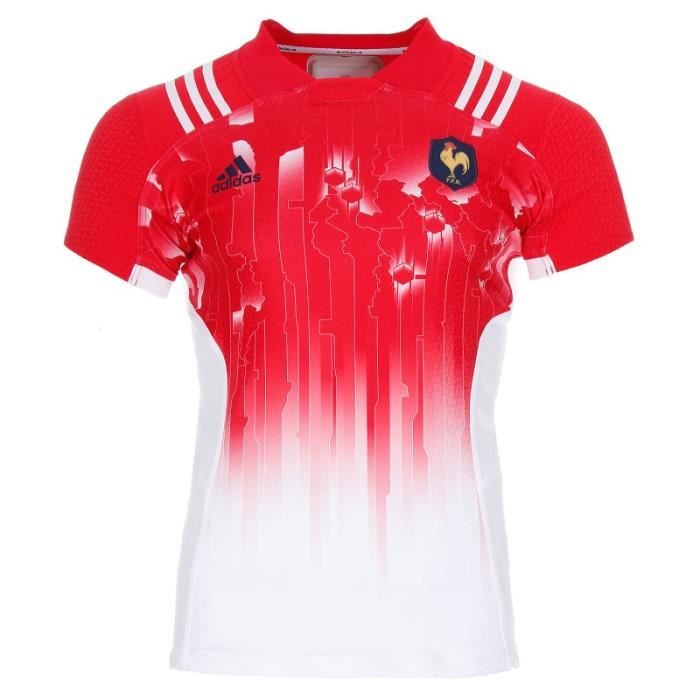 Equipe France Rugby 7 Maillot extérieur rouge homme Adidas