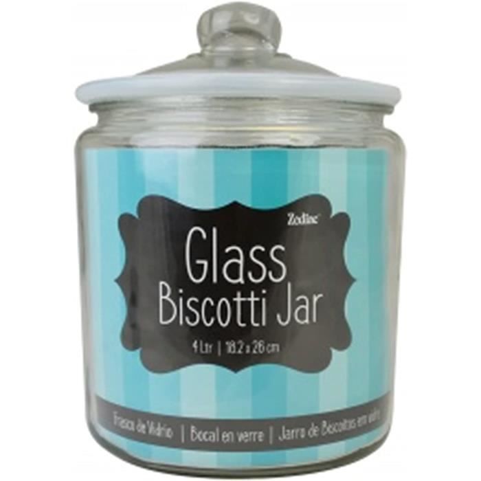 Héritage Petit Pour Grand Verre Transparent Rangement Bocal Avec Silicone Couvercle Biscotti Pots (4 Litre)