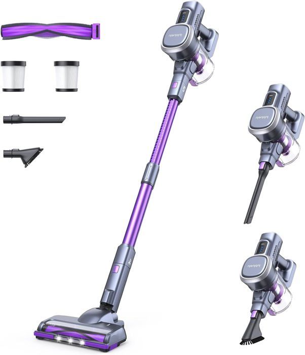 Aspirateur Robot Aspirateur Balai Sans Fil Lubluelu 27000Pa - 220W, Autonomie 50min, Brosse Anti-poils Et 2 Filtres Aspirateur Multifonction