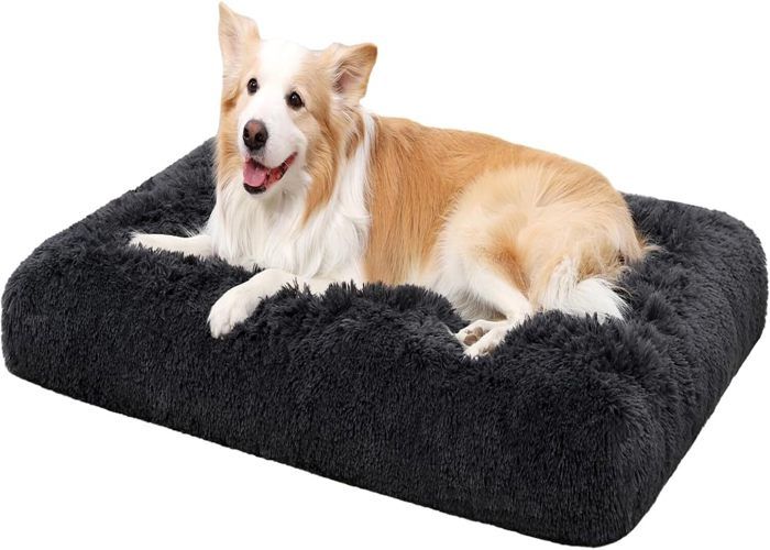Meilleurs prix pour Panier Chien Grande, 90x65cm, Coussin Chien Lavable en Machine, Tissu Peluche Doux, Base antidérapante, Tapis Matelas Lit Chien