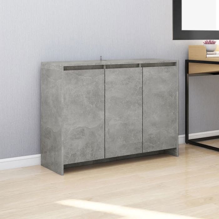 Buffet-Meuble de rangement Gris béton 102x33x75 cm Bois dingénierie