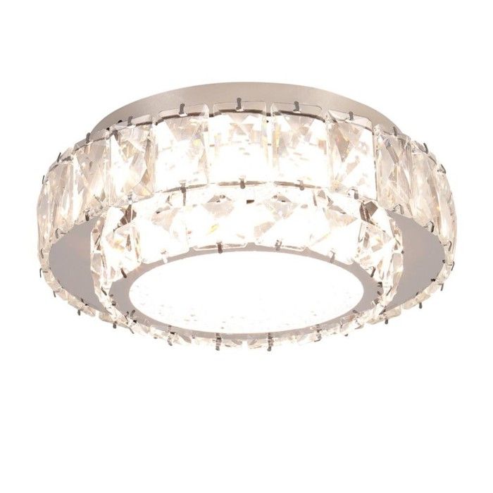WOTTES LED Plafonnier Cristal Moderne - Design Double Rond Lampe Plafond Luminaire - pour Salon Cuisine - Blanc Neutre - Ø25*25CM