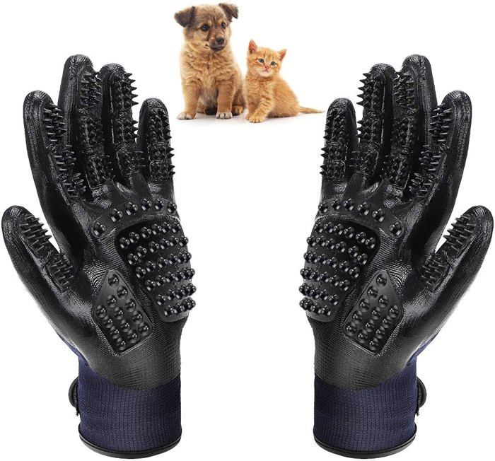 Comparer les prix de Gant de toilettage pour chien et chat brosse de nettoyage pour bain danimaux peigne de massage pour poils longs et courts