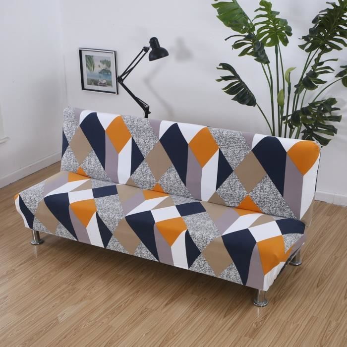 Housse de Canapé sans Accoudoir 3 Places Housse de Canapé Clic Clac Extensible Universel Lavable Couverture de Canapé C