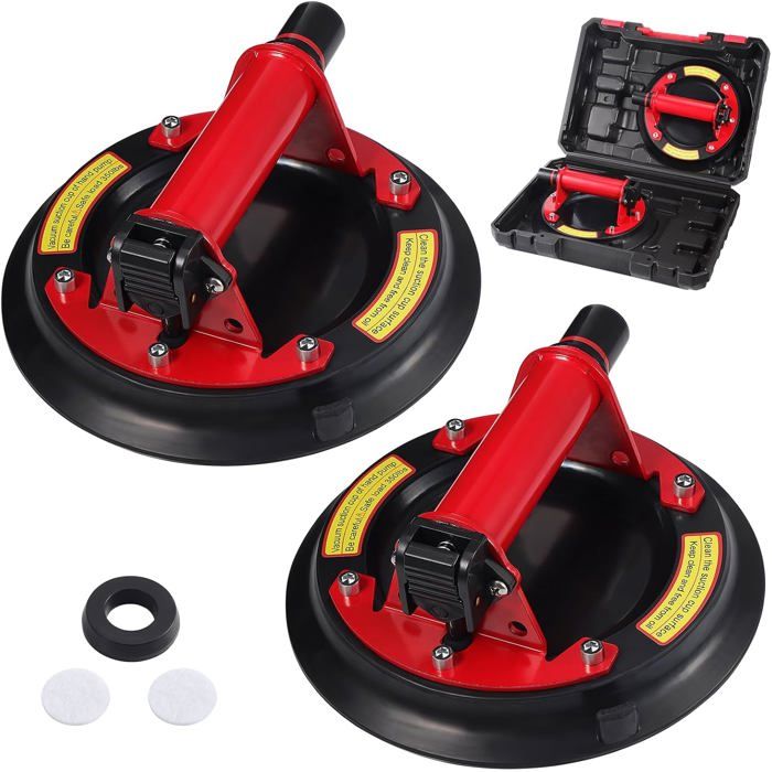 2 Pièces Ventouse Carrelage 230kg Avec Manomètre - Ventouse Vitrier Professionnelle