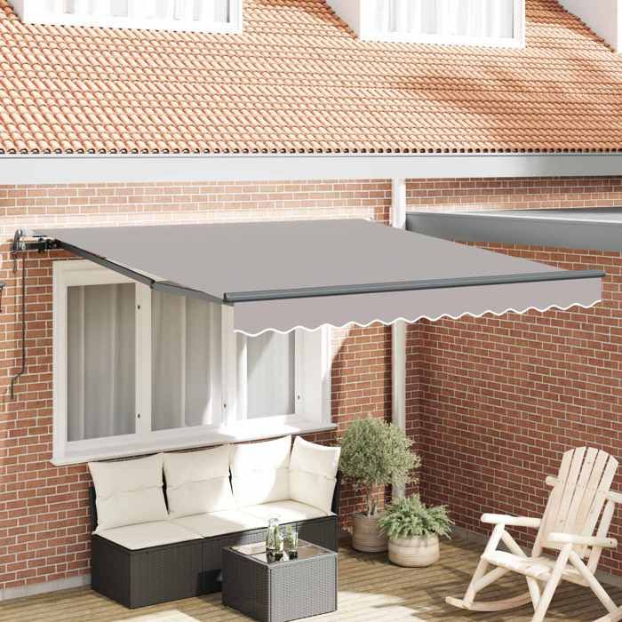 Vidaxl Auvent rétractable automatique 350x250 cm Gris - vue 2