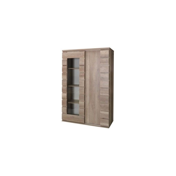 Vitrine ROMI chêne Dab Canyon 120 cm – 2 portes coulissantes dont 1 vitrée Vitrine ROMI chêne Dab Canyon 120 cm – 2 portes coulissantes dont 1 vitrée