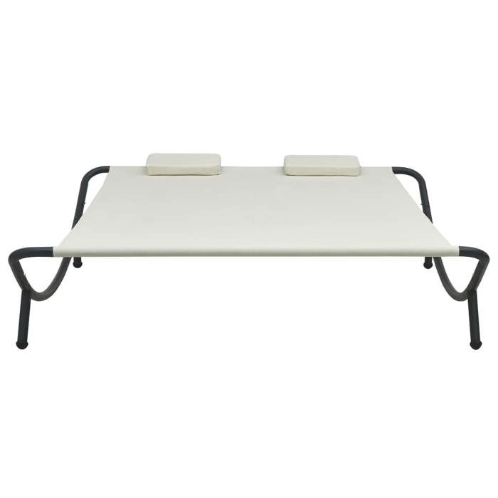 SOLDES dAutomneChaise longue dextérieur - résiste et durable - Résistant à leau - Tissu Crème - HOMEFR4675