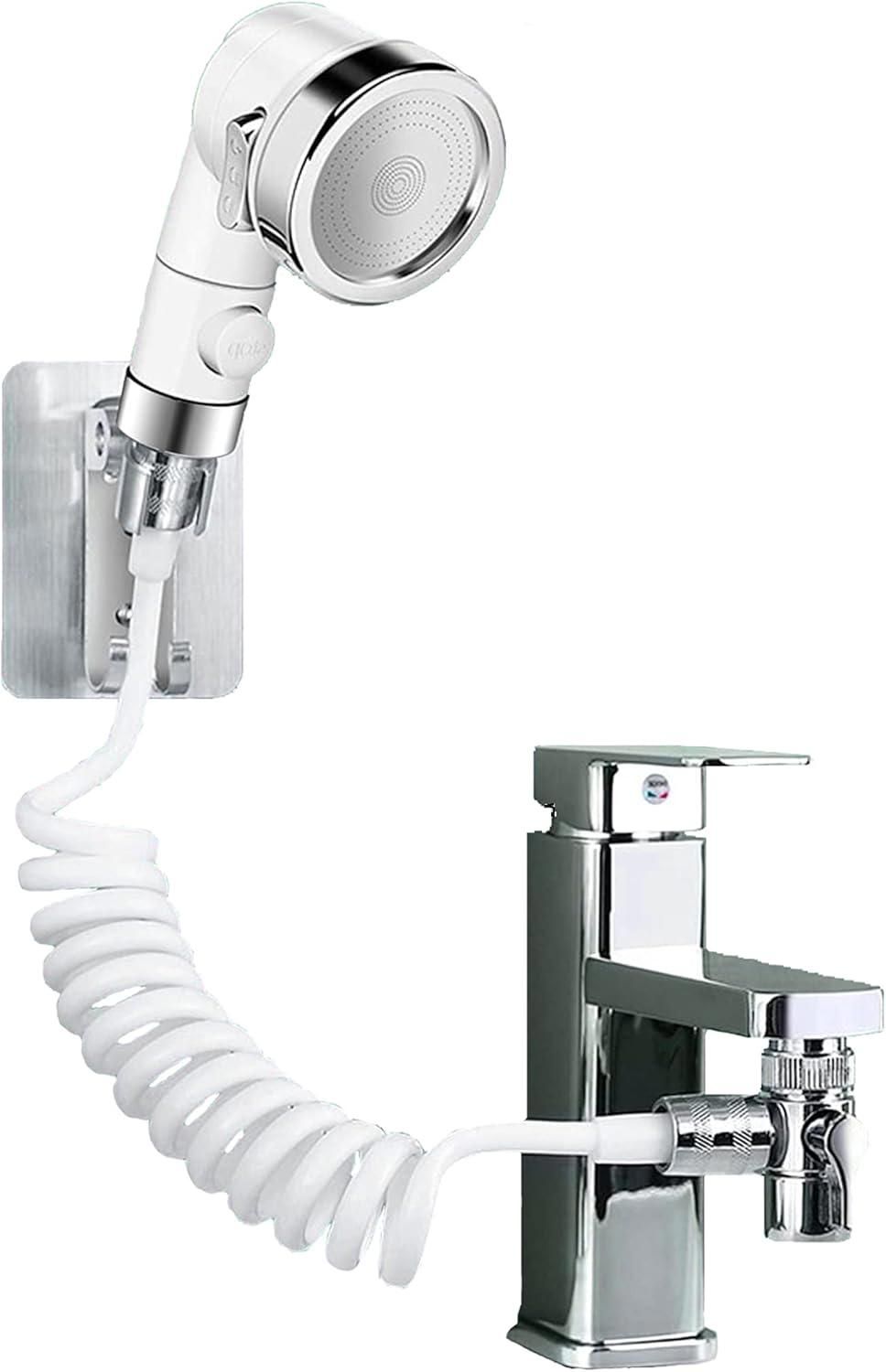 Pommeau De Douche Extractible Pour Évier De Cuisine - Double Jet (Douche & Bulle), Finition Galvanoplastie Résistante