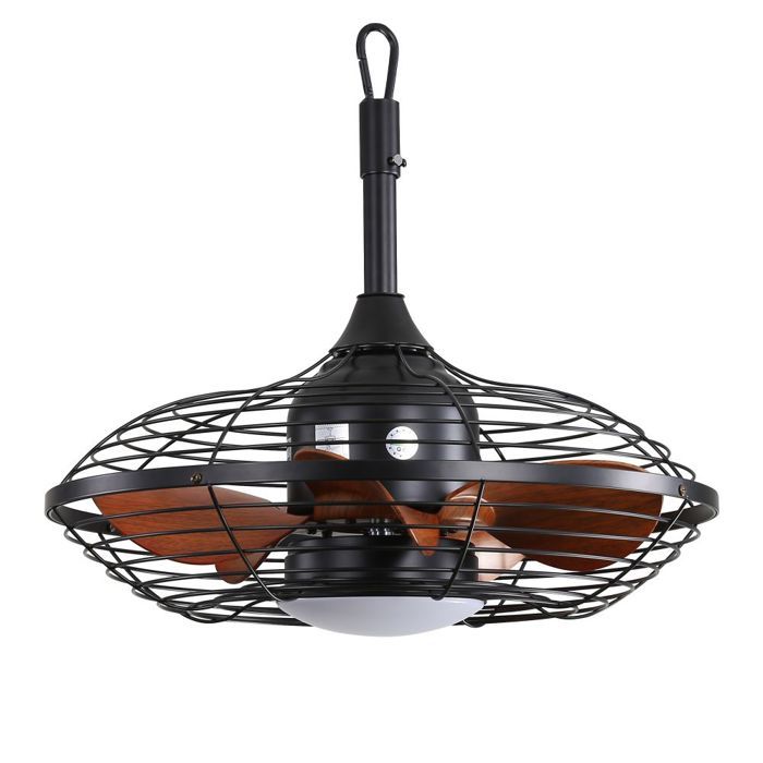 Ventilateur de plafond extérieur 20 à tige descendante - 5 pales ABS - Moteur DC - Lumière LED 18W 3CCT - Pour patio pergola - Nobrand