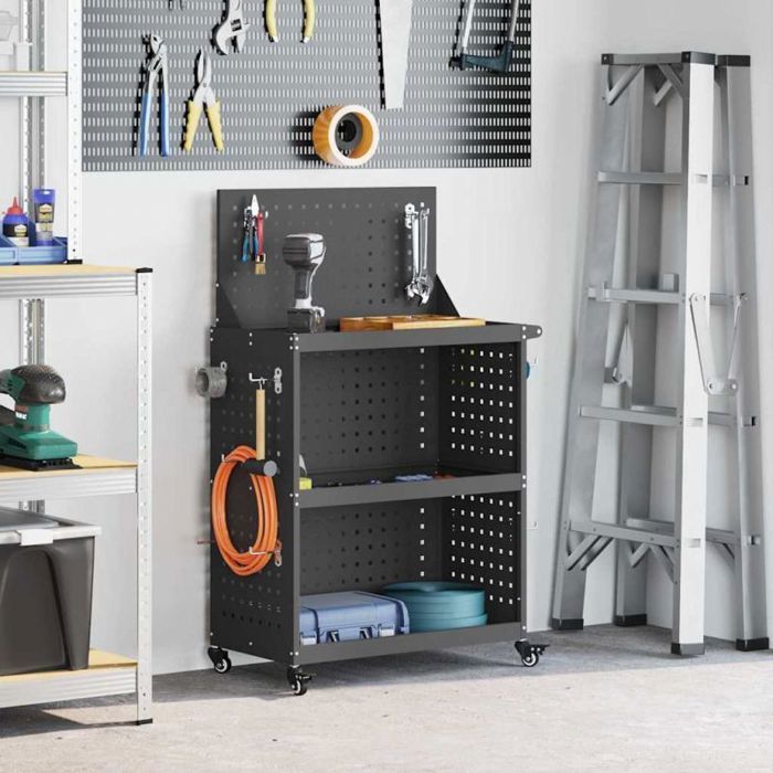 vidaXL Chariot à outils 65 x 35 x 111 cm Acier laminé à froid - vue 5