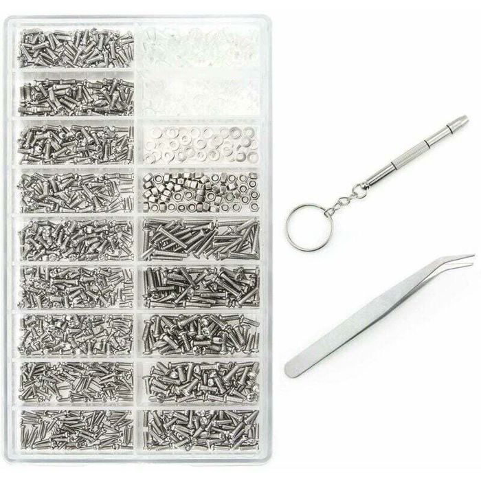 Kit de réparation - PZCC - Kit 1000 vis - 18 tailles - Tournevis multifonctions - Étui de rangement