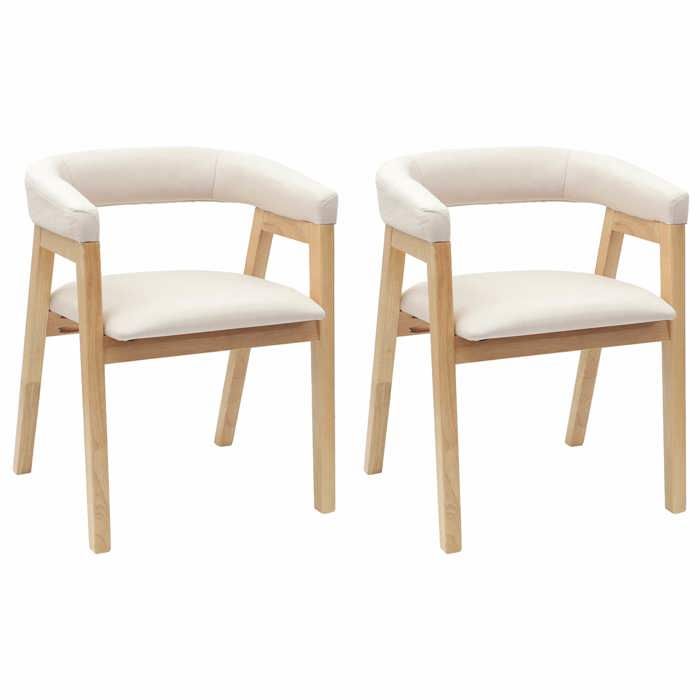 SOLDES DHIVER® Chaises de salle à manger ensemble de 2 - Chaises de CuisineMax charge 110kg54 x 57 x 73 cm - Naturel 54 x 5