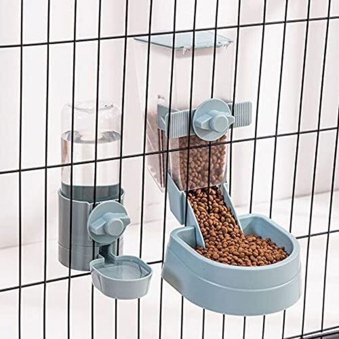 Distributeur dEau Suspendu Bleu pour Lapins et Petits Animaux Abreuvoir de Cage Gravitaire .