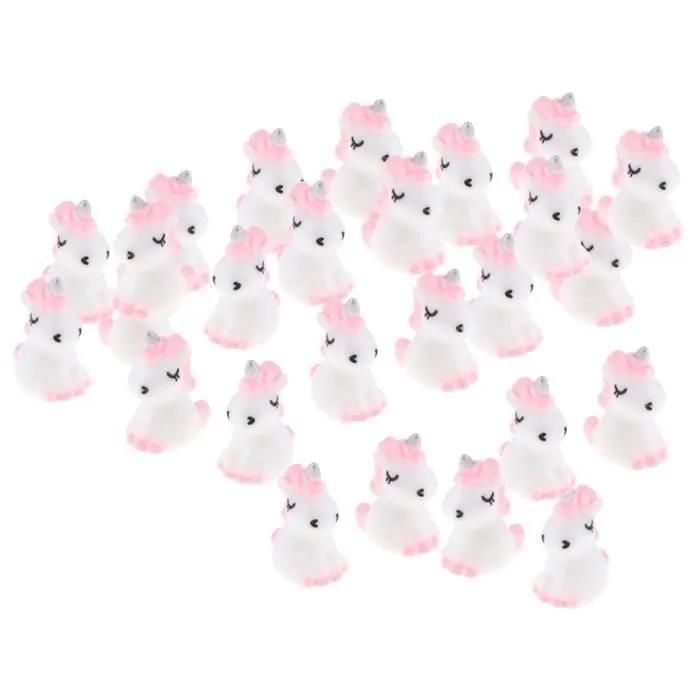 Lot De 48 Mini Licornes En Résine – 4 Couleurs – 1,88 X 2,39 Cm – Déco Jardin Miniature, Aquarium, Gâteau – DIY Et Cadeau Anniversaire