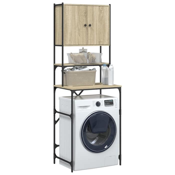 Armoire de machine à laver chêne sonoma 68x48 5x194 cm_2 ans garantie_25246
