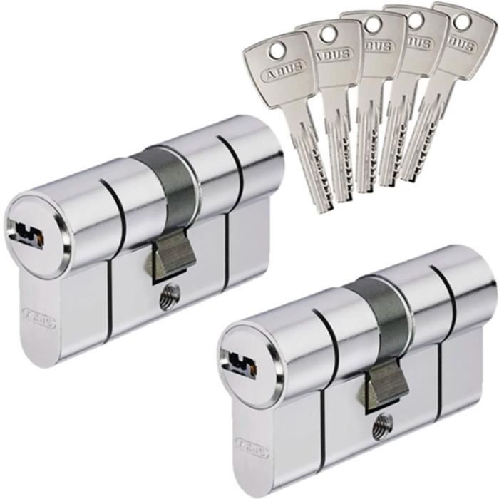 Cylindre De Serrure Double ABUS Titalium - Longueur 10/30 à 45/60 Mm - Sécurité Renforcée Jusqu'à 100 Clés
