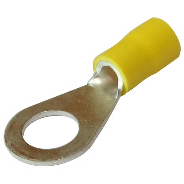 10x Cosses /électriques /à Oeil oeillet isol/ées M4 /Ø4,3mm 4-6mm2 Jaunes AERZETIX