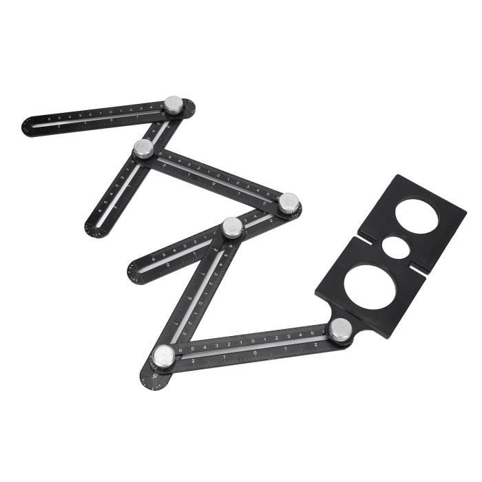 Règle De Mesure Multi-angle Pour Carreleur, Outil D'angle Noir, Gabarit, En Alliage D'aluminium, Gabarit, 6 Outils De Style Latéral, Convient Pour La Menuiserie, Les Carreaux De Céramique