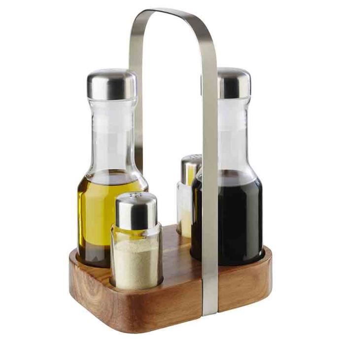 Aps - Ménagère sel et poivre & huile et vinaigre Wood Transparent