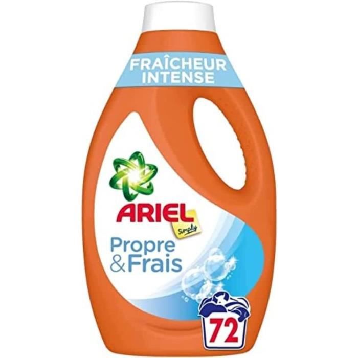 Ariel Simply Lessive Liquide, 72 Lavages, Fraicheur Intense