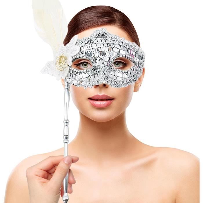 Masque De Bal Masqué Pour Femmes En Dentelle Blanche, Masque De Carnaval  Mardi Gras, Fournitures De Fête De Costume De Bal De Promo
