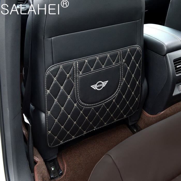 Noir - Arrière de siège de voiture en cuir, Tapis de protection Anti-salissure pour BMW Mini Cooper JCW F55 F