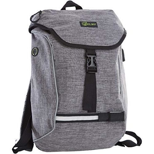 Sac à dos - City Lights 950023 - LED verte 3 modes - Port USB & compartiment powerbank - 30 L bandes réfléchissantes