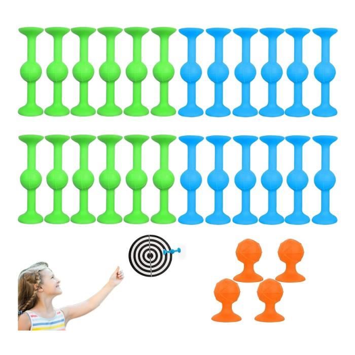 Juego De 33 Ventosas De Silicona – Dardos Y Bloques De Construcción Creativos, Ideales Para Superficies Lisas, Reutilizables