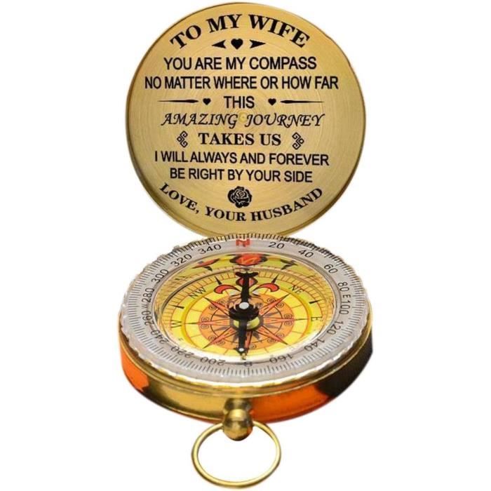 Boussole Personnalisable Avec Gravure, Cadeau Inspirant 'Let Courage Be