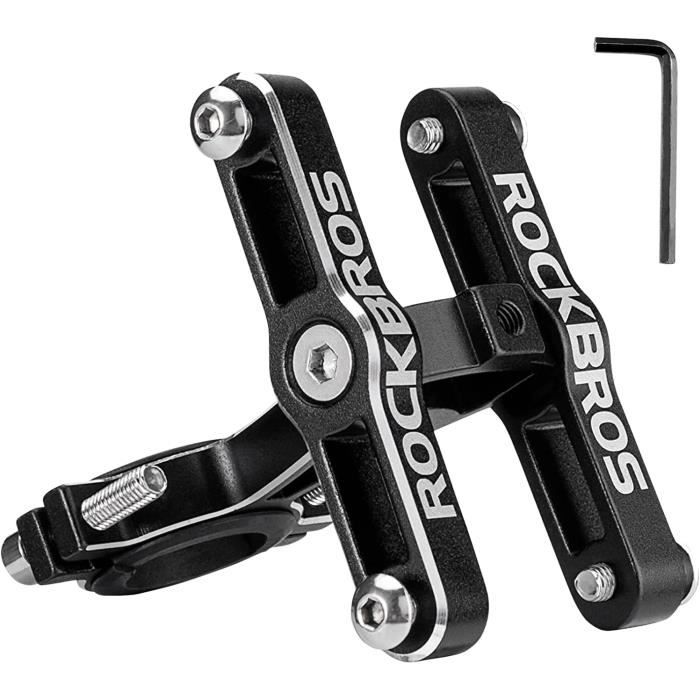 MenYiYDS Adaptateur Porte-bidon Vélo – Aluminium Bleu, Diamètre 19-40 Mm, Pivot 90°, Ajustable, Pour Guidon Et Cadre