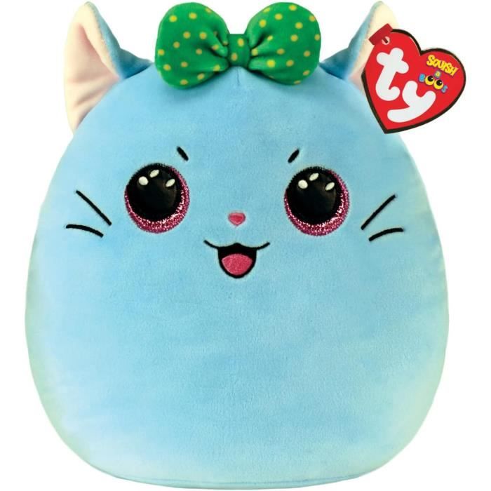 Ty - Squish a Boos - Coussin Peluche Enfant Kiki le chat 20cm, TY39290 Ty - Squish a Boos - Coussin Peluche Enfant Kiki le chat 20cm, TY39290