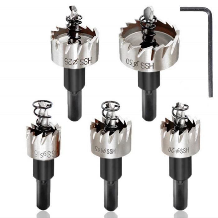 Lot De 3 Scies Cloches HSS Cobalt 16mm 18,5mm 20mm - Métal - Neuves