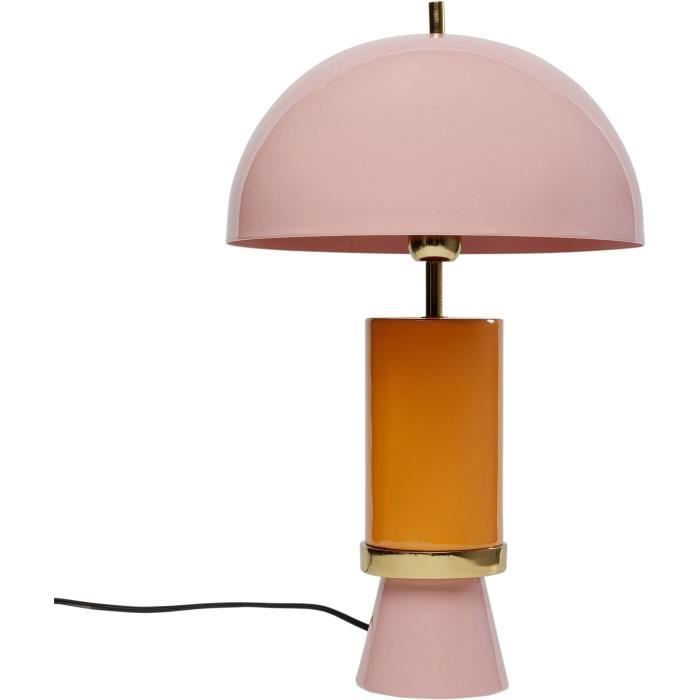 Lampe de table - Kare Design - Josy - Rose et Jaune - Vintage - 40W max - E27