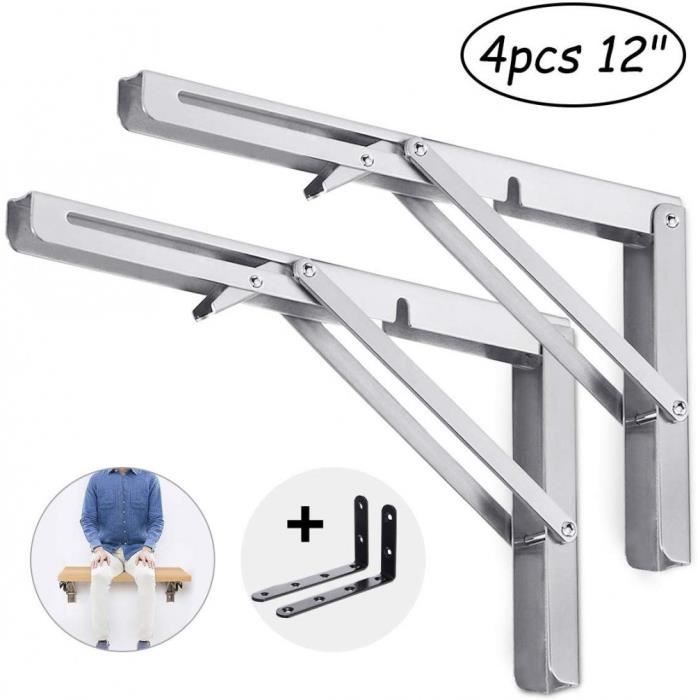 Etagere Murale No133 Equerre Pliable 2pcs Supports D Etageres Pliants En Acier Inoxydable Avec 2pcs Equerre Du Forme L Support Achat Vente Etagere Murale Etagere Murale No133 Equerre Cdiscount