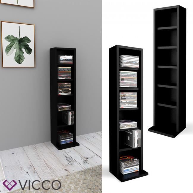 Tour D Etagere Cd Noir 180 X 21 X 20 Cm Hxlxp Achat Vente