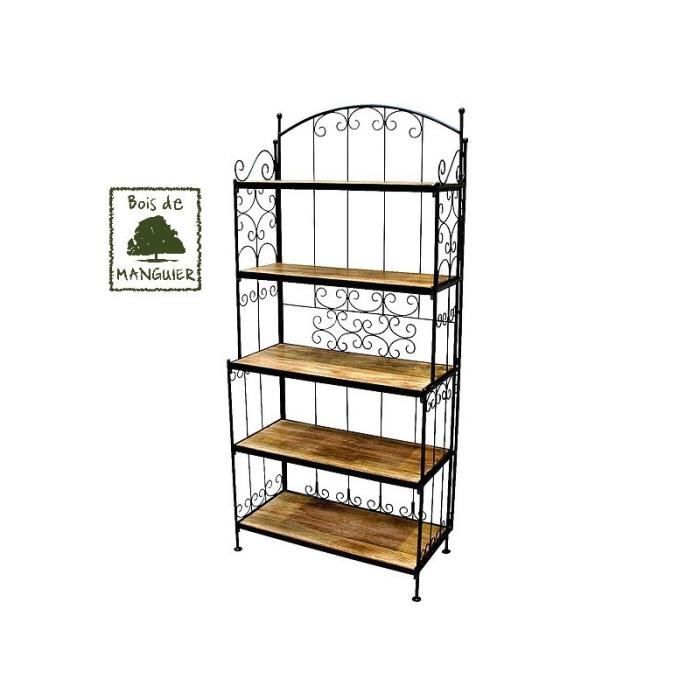 Etagere Fer Forge Et Bois De Manguier Achat Vente Meuble