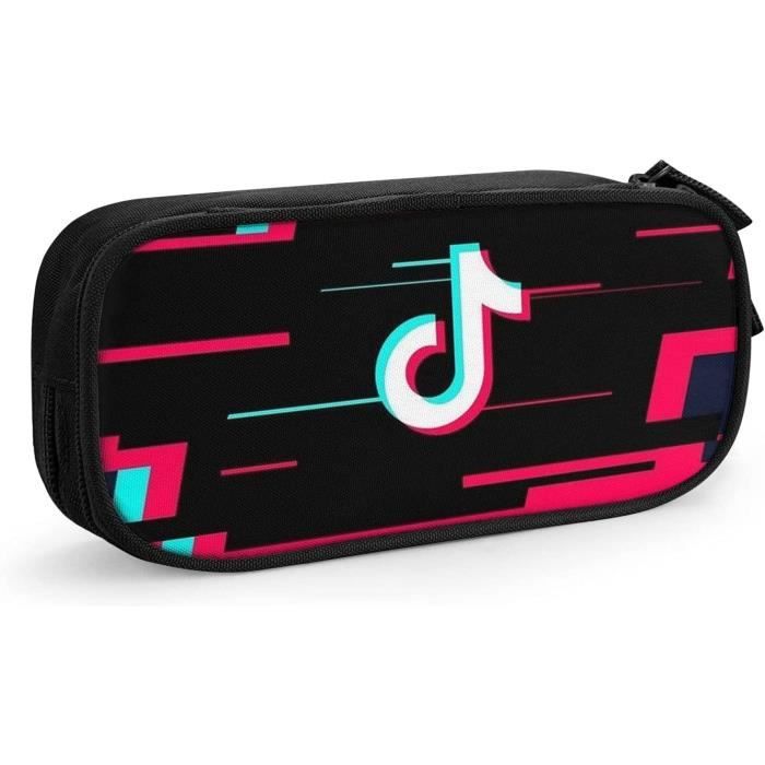 TIK Tok Pencil Pen Case WidePen Bag avec fermeture éclair Noir[262