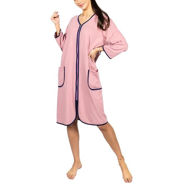 M Peignoir de Bain Femme avec Fermeture eclair etanches 3 4eger 4738 Cdiscount Maison