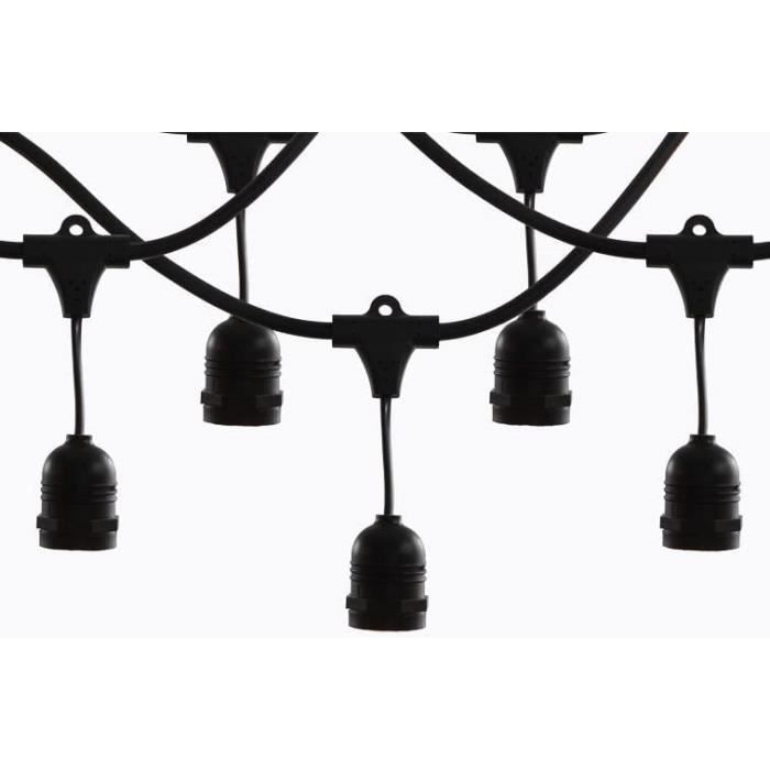 15M Guirlande Guinguette Exterieur Extensible Led 15 Douille 15M Câble