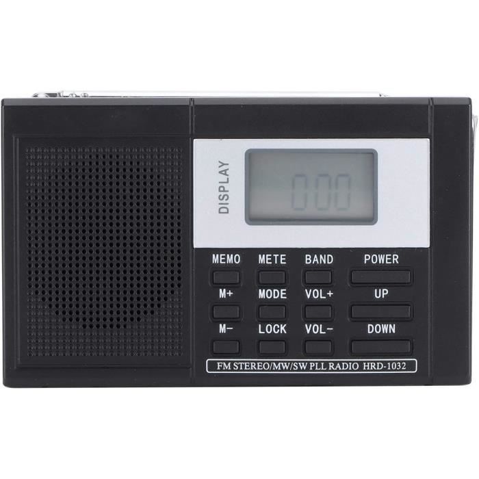 Mini Radio Portable FM Stéréo - Affichage LCD, Avec Écouteurs | Pile AAA | Gris Foncé - 6