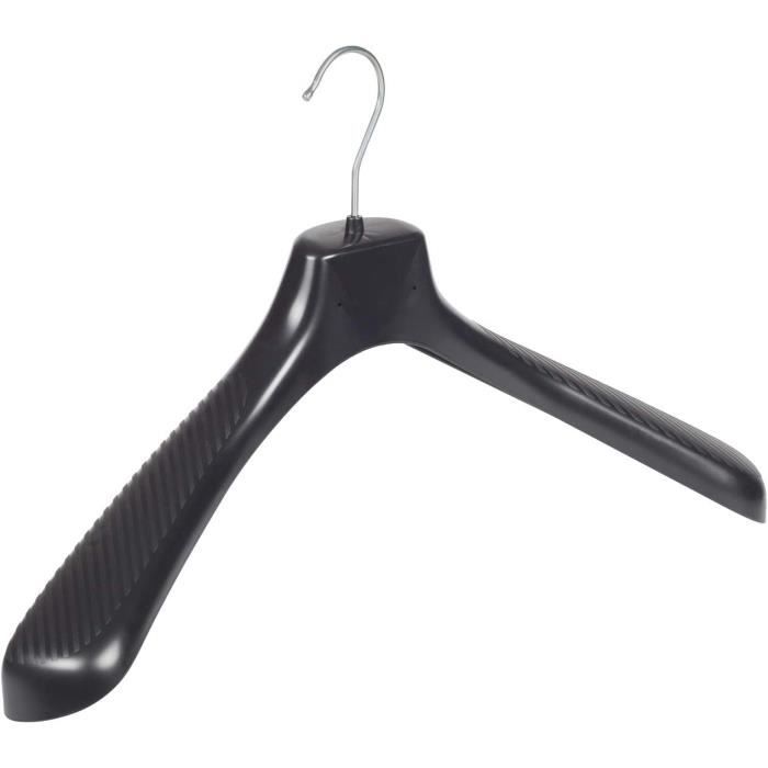 Le G?�ant du Cintre - 10 x Cintre Veste - Costume Plastique Noir avec ?�paules Larges, 48 cm[582 