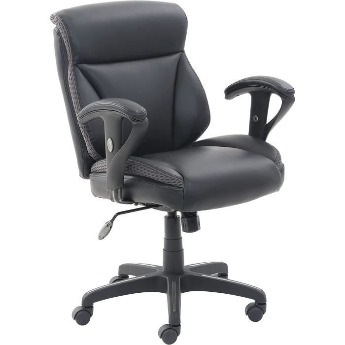 marque   - movian chaise de bureau a dossier mi-hauteur et a hauteur reglable, 69,2 x 66 x 96,5 cm, noir